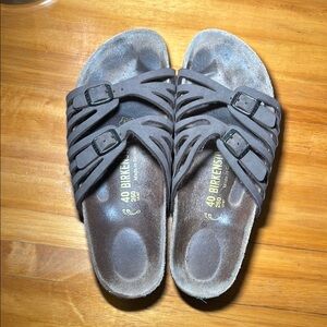 Birkenstock Charcoal Suede Slip-Ons